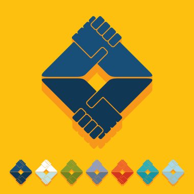 düz tasarım: el sıkışma