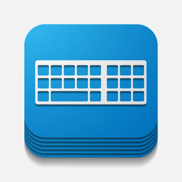 Vierkante knop: toetsenbord — Stockvector