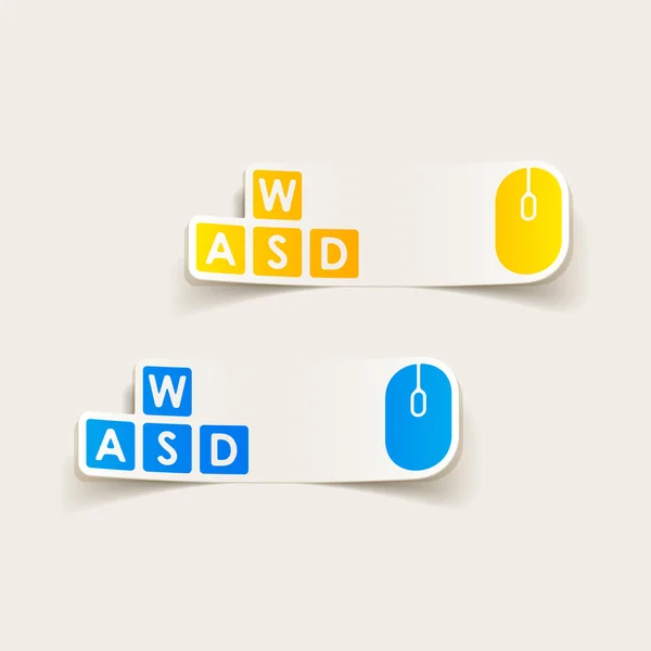 Elemento di design realistico: wasd — Vettoriale Stock