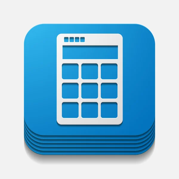 Botão quadrado: calculadora — Vetor de Stock