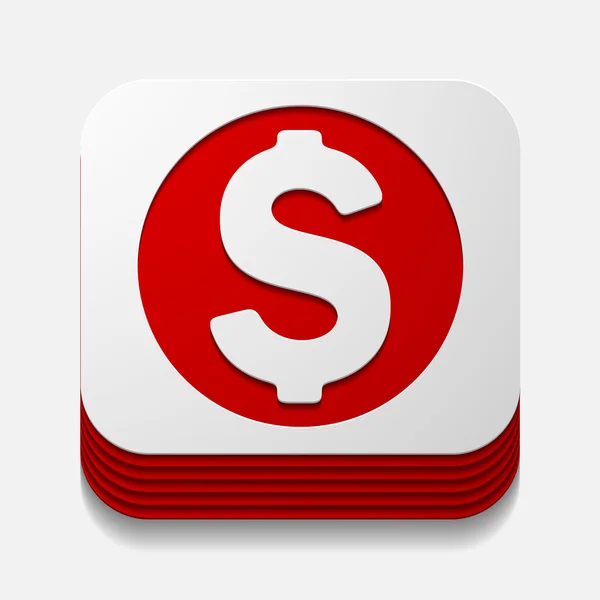 Square button: money — Stock Vector