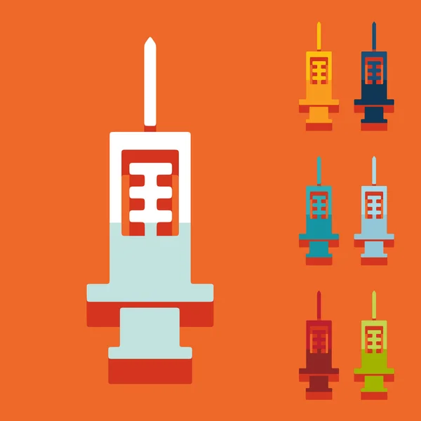 Płaska konstrukcja: strzykawki — Wektor stockowy