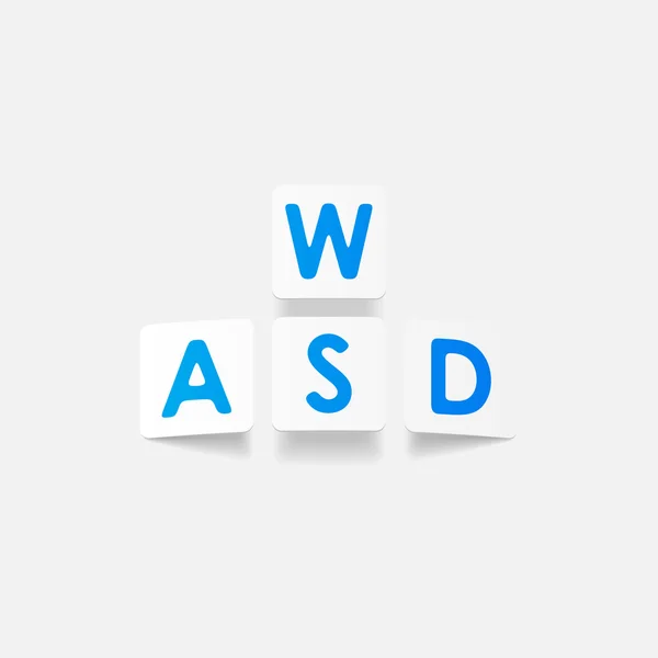 Elemento de diseño realista: wasd — Archivo Imágenes Vectoriales