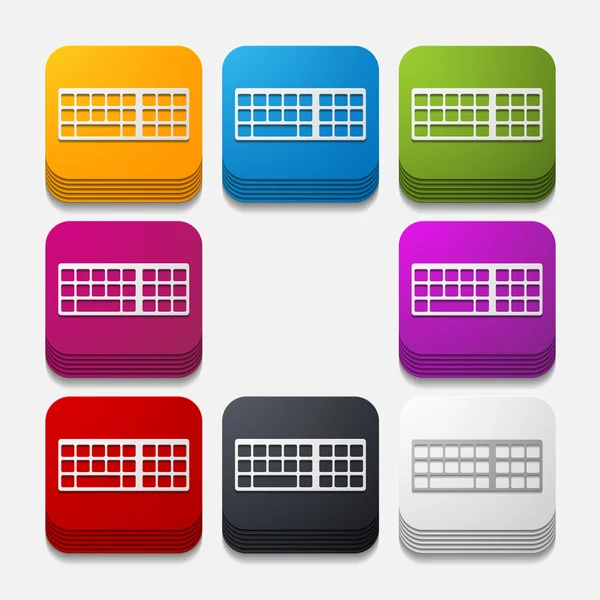 Square button: keyboard — Stock Vector