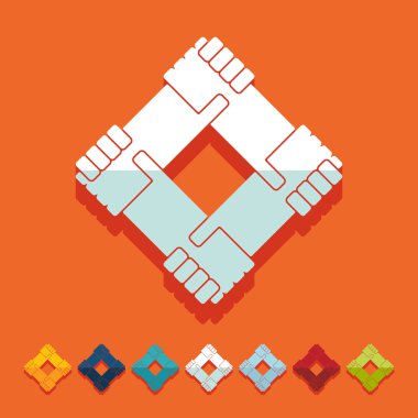 düz tasarım: el sıkışma