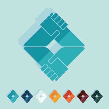 düz tasarım: el sıkışma