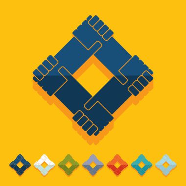 düz tasarım: el sıkışma