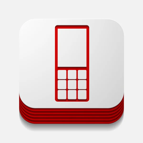 Fyrkantig knapp: telefon — Stock vektor