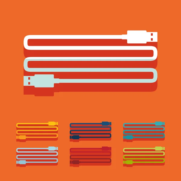 Platte ontwerp: usb — Stockvector