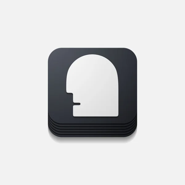 Квадратная кнопка: head — стоковый вектор