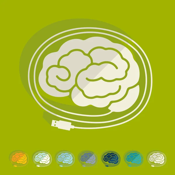 Design piatto: cervello — Vettoriale Stock