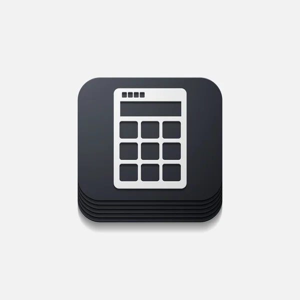 Square button: calculator — Stock Vector