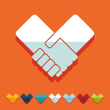 düz tasarım: el sıkışma