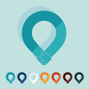 düz tasarım: el sıkışma