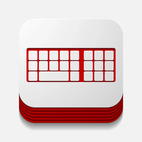 Buton pătrat: tastatură — Vector de stoc