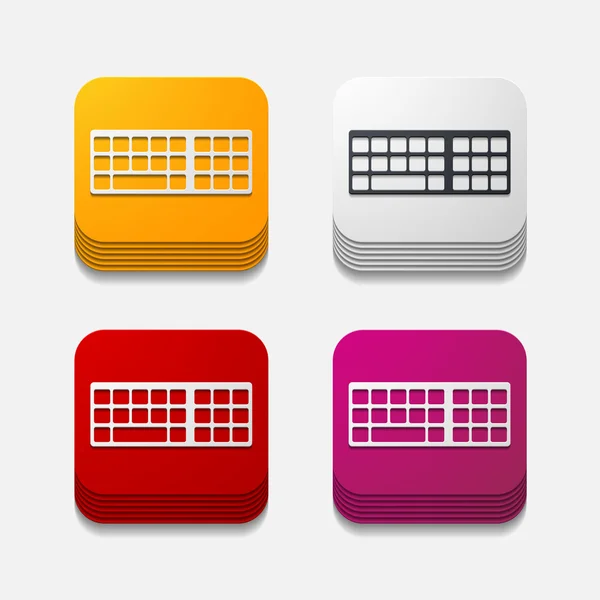 Square button: keyboard — Stock Vector