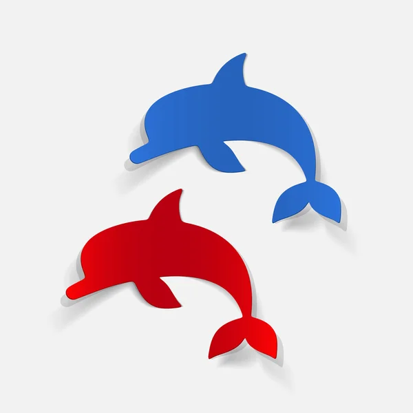 Projekt realistyczny element: Delfin — Wektor stockowy