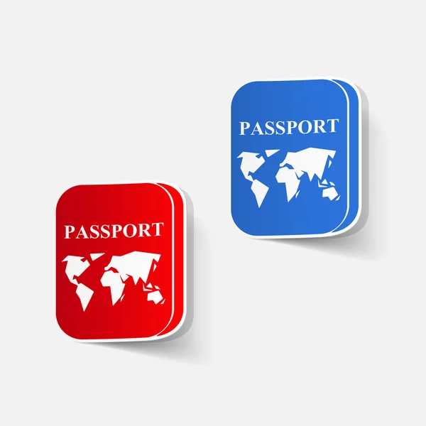 Elemento di design realistico: passaporto — Vettoriale Stock