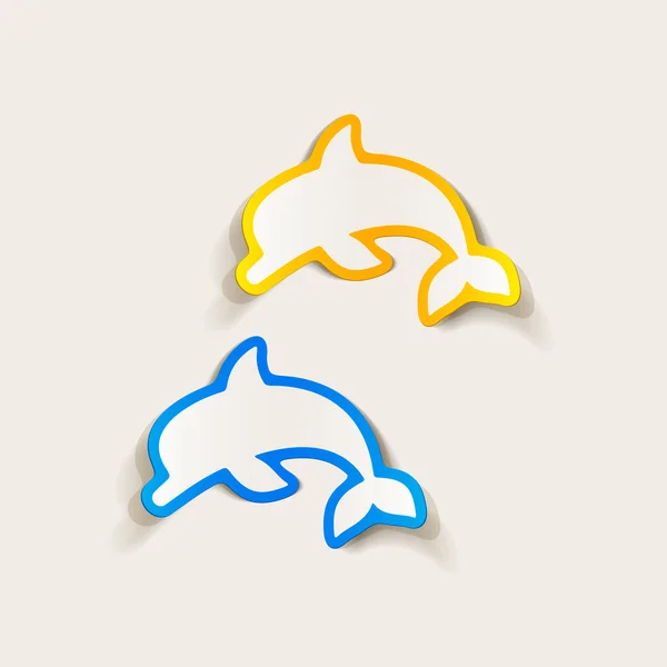 Realistický grafický prvek: delfín — Stockový vektor