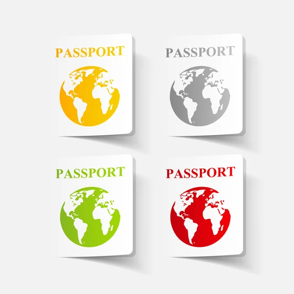 Ρεαλιστικό σχεδιασμό στοιχείο: διαβατήριο — Διανυσματικό Αρχείο