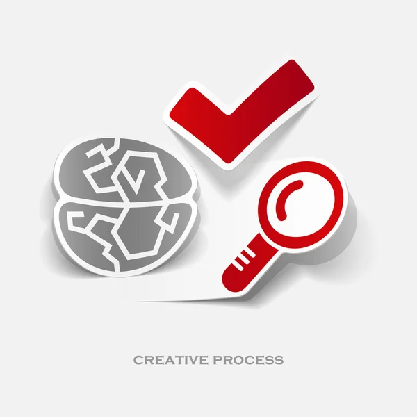 Set of sticker design. Creative process — Stock Vector