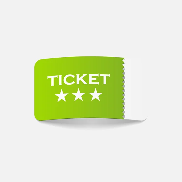 Élément de design réaliste : ticket — Image vectorielle