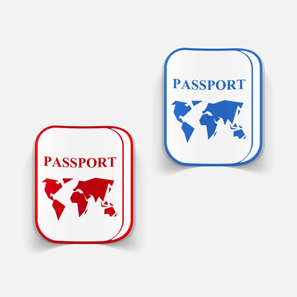 Elemento de diseño realista: pasaporte — Archivo Imágenes Vectoriales