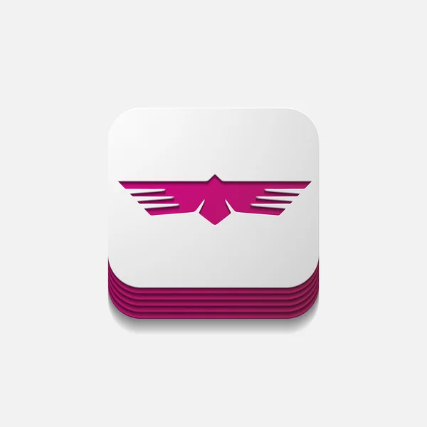 Square button: bird — Stock Vector