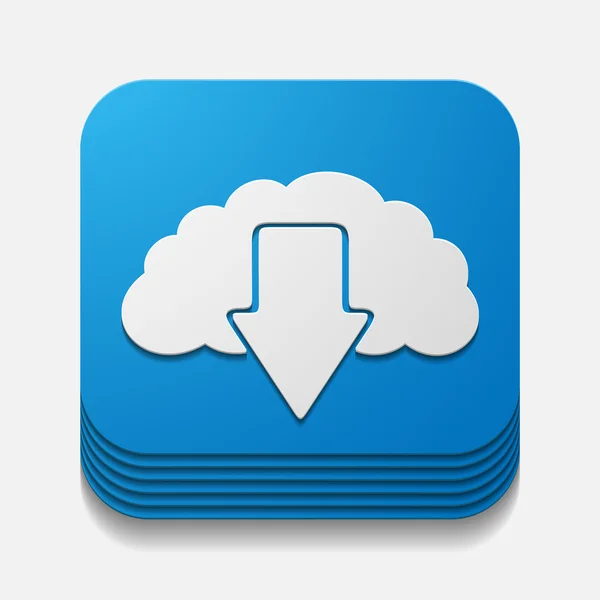 Square button: cloud — Stock Vector