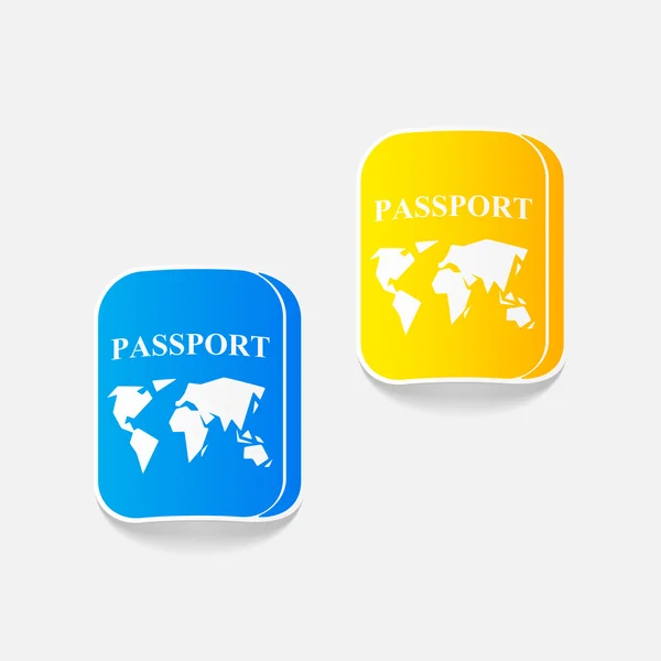 Elemento di design realistico: passaporto — Vettoriale Stock