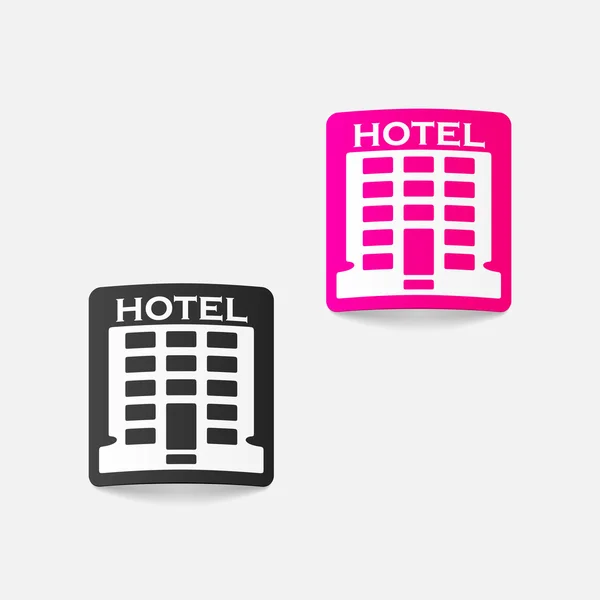 Ρεαλιστικό σχεδιασμό στοιχείο: ξενοδοχείο — Διανυσματικό Αρχείο