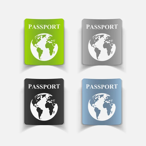 Gerçekçi tasarım öğesi: pasaport — Stok Vektör