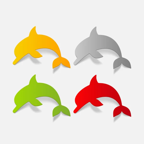 Realistische ontwerpelement: dolfijn — Stockvector