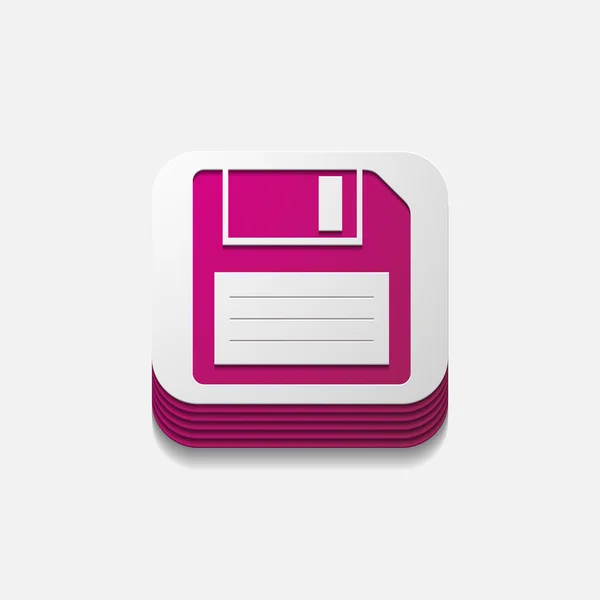 Botón cuadrado: disquete — Vector de stock