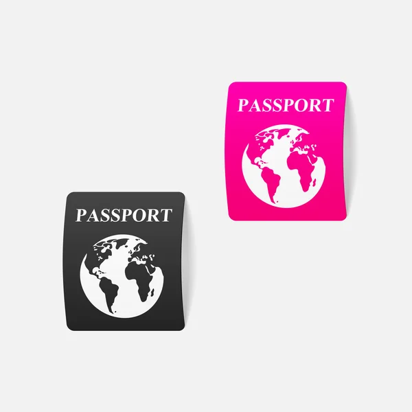 Élément de conception réaliste : passeport — Image vectorielle