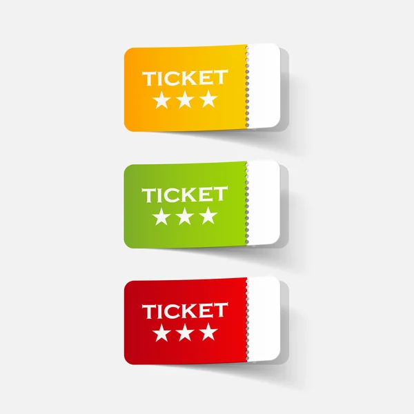 Élément de design réaliste : ticket — Image vectorielle