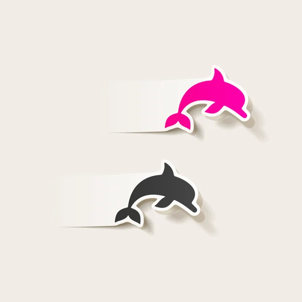 Élément de conception réaliste : dauphin — Image vectorielle