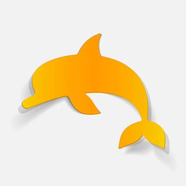 Elemento de diseño realista: delfín — Archivo Imágenes Vectoriales