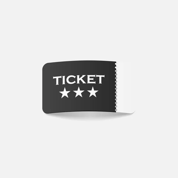 Élément de design réaliste : ticket — Image vectorielle