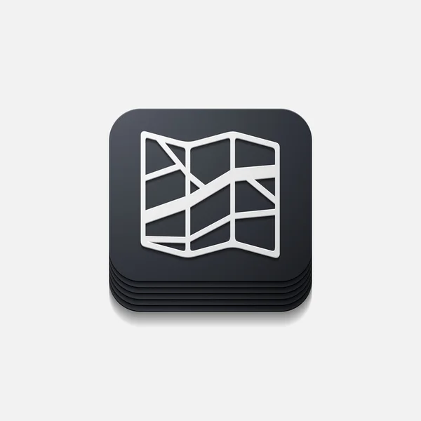 Square button: navigator — Stock Vector