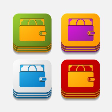 kare düğme: çanta