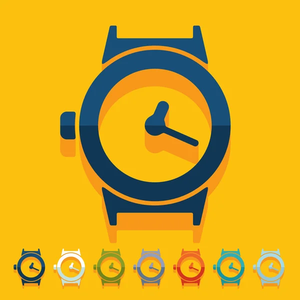Platte ontwerp: horloge — Stockvector