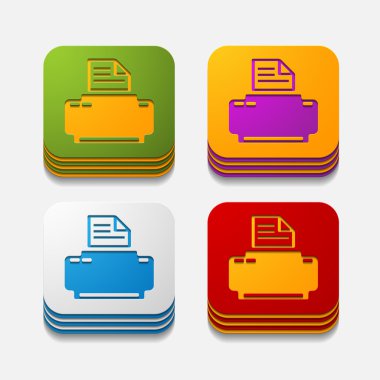 kare düğme: yazıcı