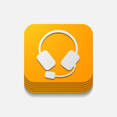 kare düğme: kulaklıklar