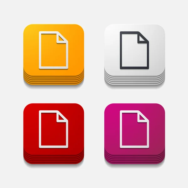 Square button: paper — Stock Vector