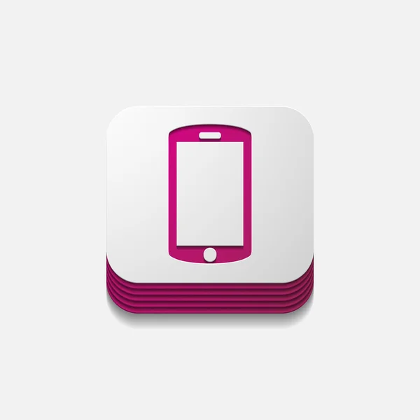 Square button: smartphone — Stock Vector