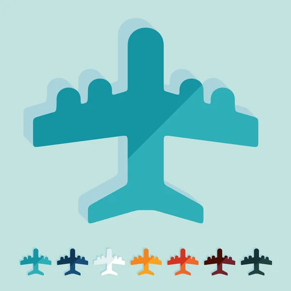 Plochý design: letadlo — Stockový vektor