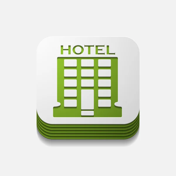 Quadratische Taste: Hotel — Stockvektor