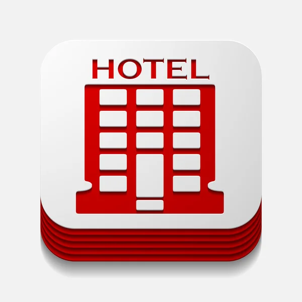 Vierkante knop: hotel — Stockvector