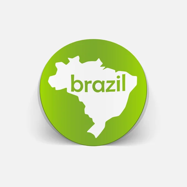 Elemento de diseño realista: Brasil — Vector de stock